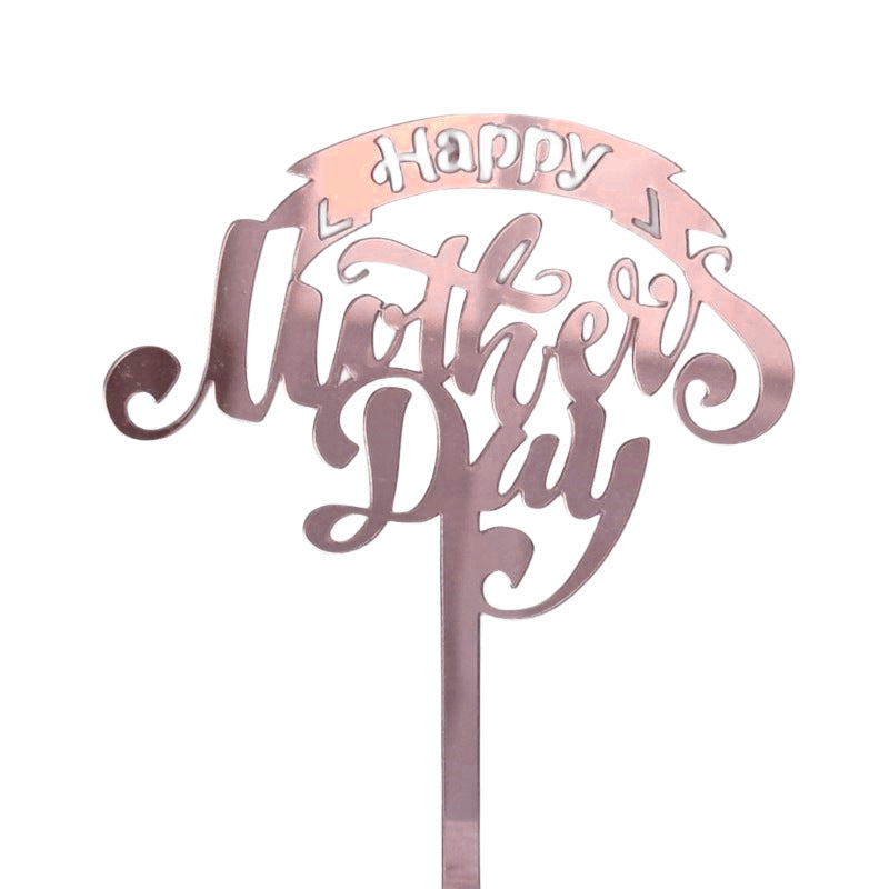 Wholesale 10PCS/PACK Mother's Day Happy Acrylic Cake Insertion